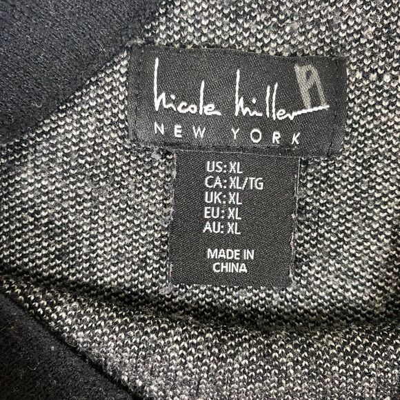 Nicole Miller Women's Mock Neck Long Sleeve Sweater Size Extra Large Black/White - Picture 3 of 7